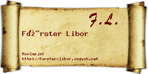 Fürster Libor névjegykártya